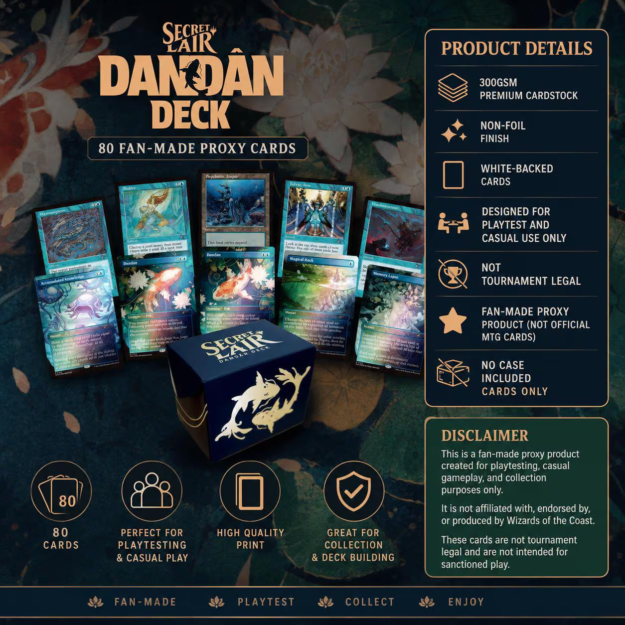 Dandan Secret Lair Proxy Set – 80 Fan-Made MTG Cards | Foil or Non